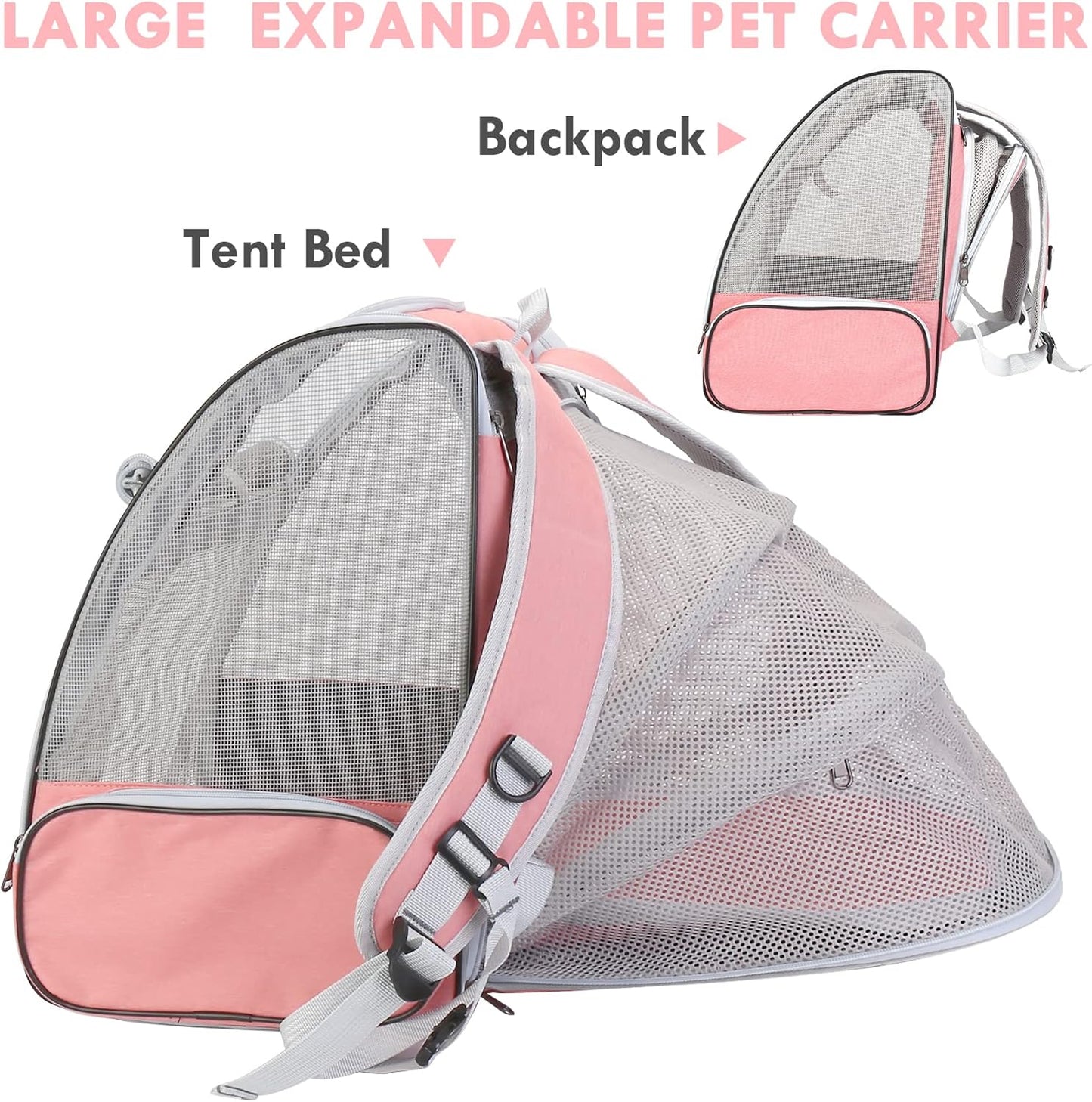 SSAWcasa expandable pet backpack side view with mesh windows