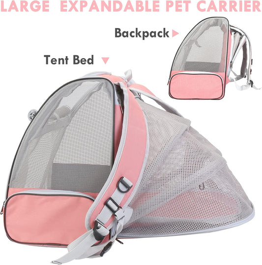 SSAWcasa expandable pet backpack side view with mesh windows