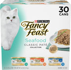 Purina Fancy Feast Seafood Classic Pate Variety Pack, 3 oz Cans, 30-Pack - Image 1