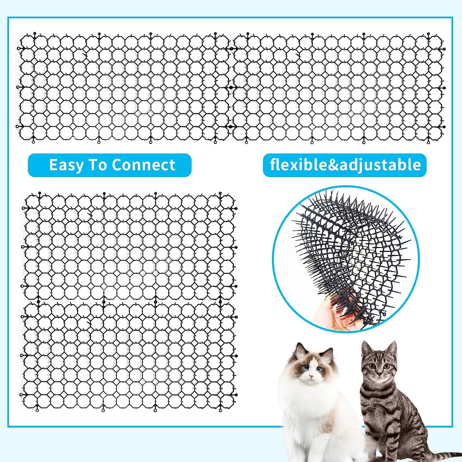 Hmyomina deterrent mat placed in a garden bed