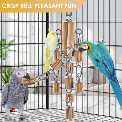 Heavy duty screw lock carabiner on KATUMO bird chew toy.
