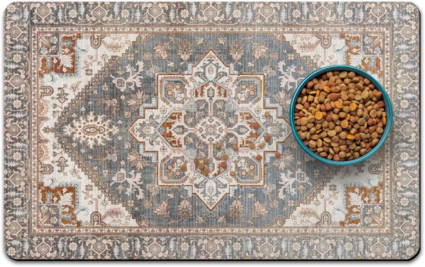 Qxwrel Bohemia Style Dog Food Mat front view