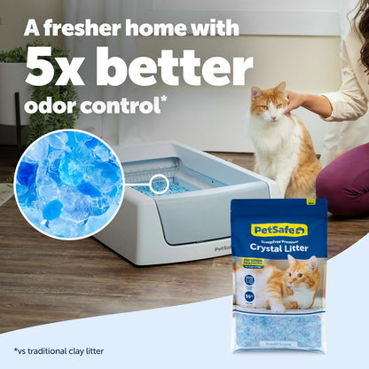 Close up of PetSafe silica crystal cat litter texture