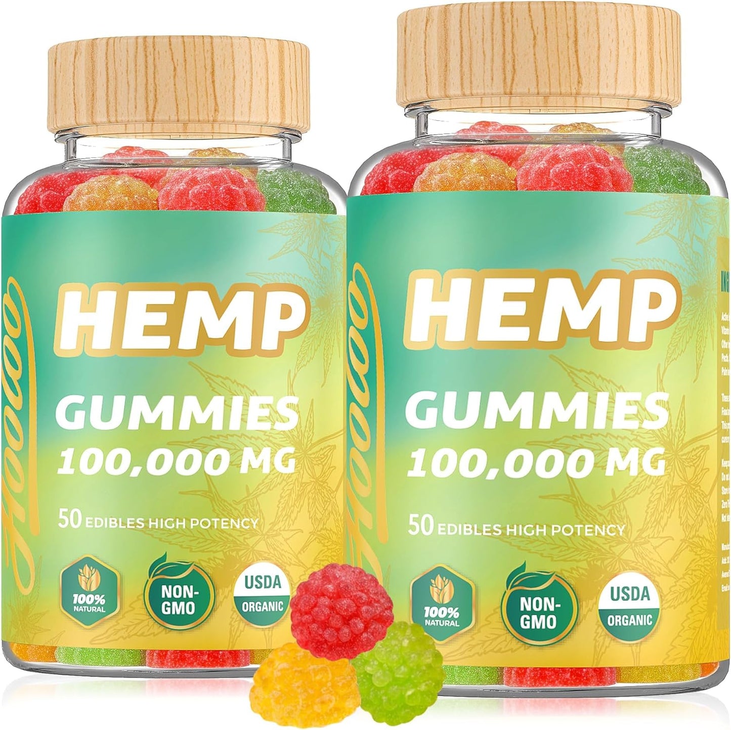 Hooloo Hemp Gummies 100,000mg front view packaging