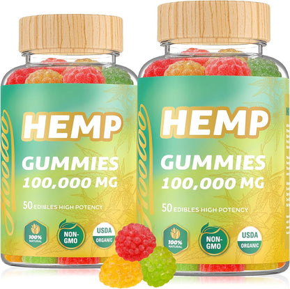 Hooloo Hemp Gummies 100,000mg front view packaging