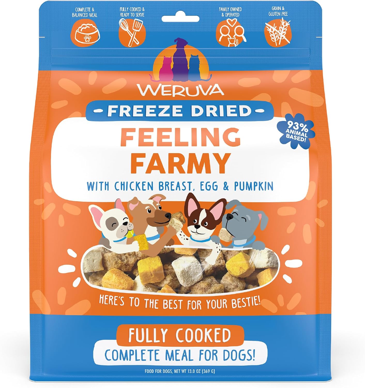 Weruva Dog Freeze Dried, Feeling Farmy with Chicken Breast, Egg & Pumpkin, 5.5oz Bag - Image 11