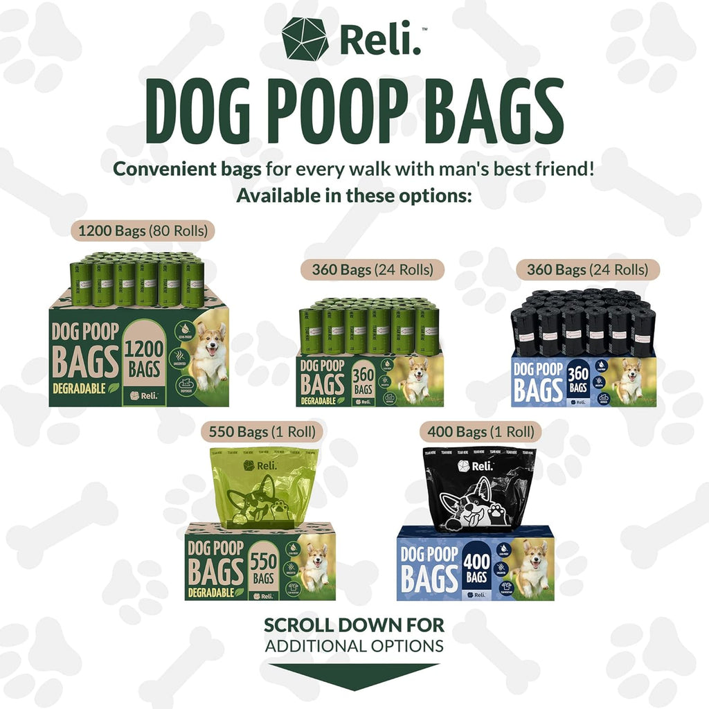 Reli three hundred sixty count dog poop bags side view detail
