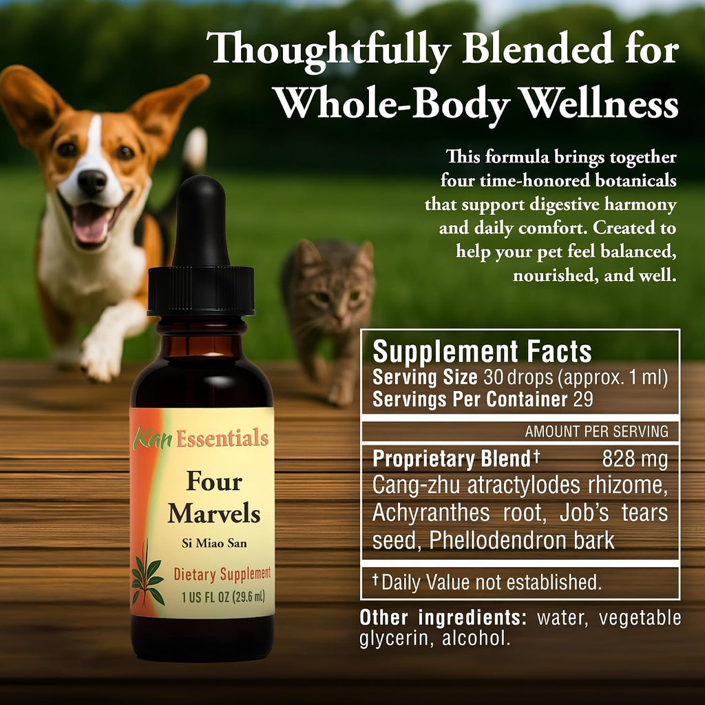 Kan Herb pet supplement label details and ingredients