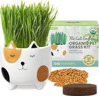 The Cat Ladies Organic Cat Grass for Indoor Cats - Growing Kit with Organic Seed Mix, Soil and White Cat Planter. Natural Hairball Control and Digestion Remedy, Cat Gifts - Image 9