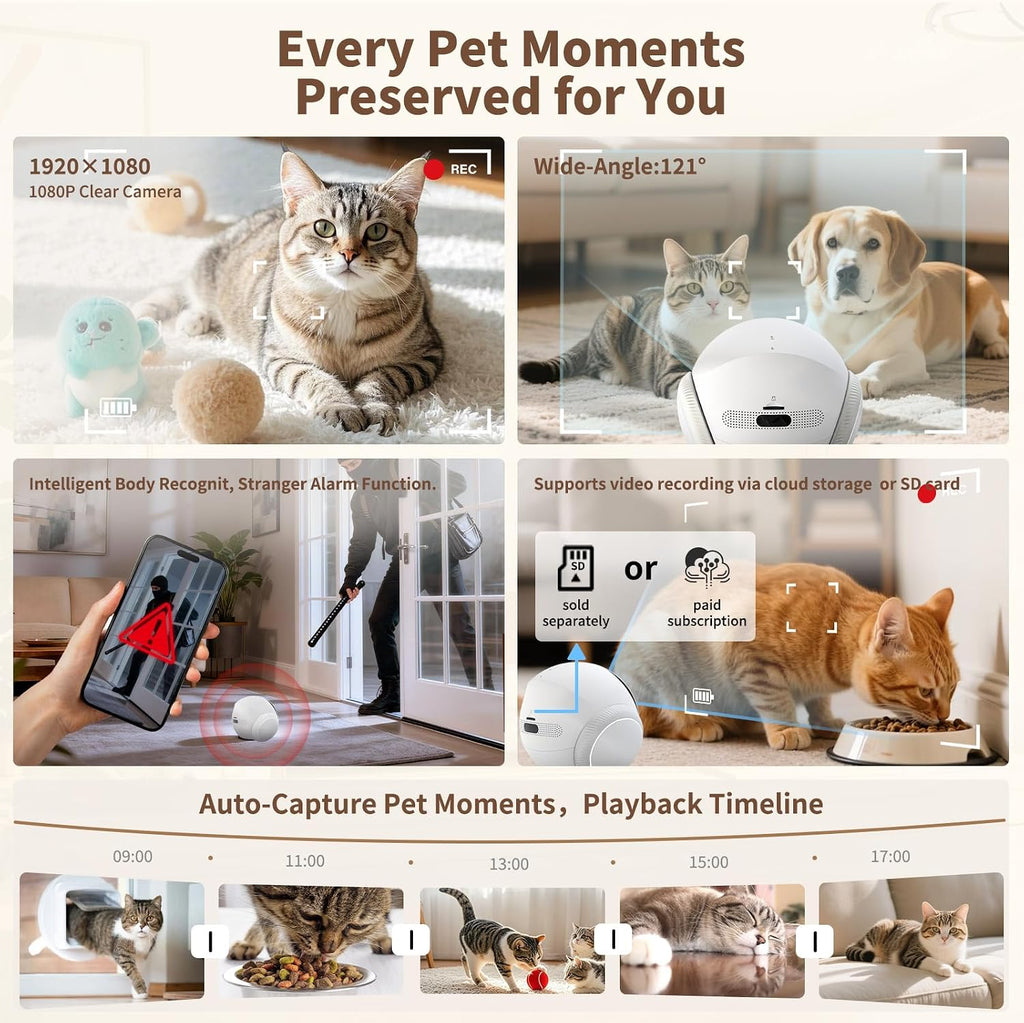 White Honey Tour 1080P robot camera for indoor security
