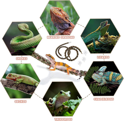 Two pieces of flexible reptile climbing habitat decorations side by side