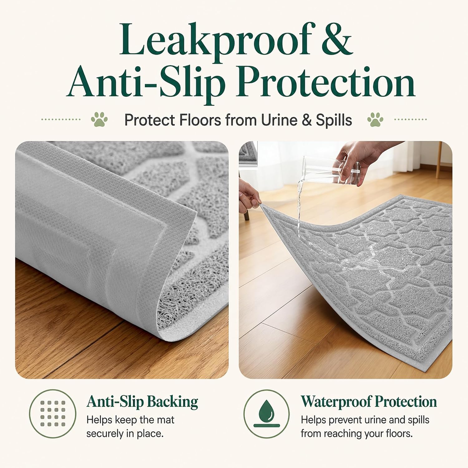 Yimobra pet litter catcher mat close up view of durable mesh loops
