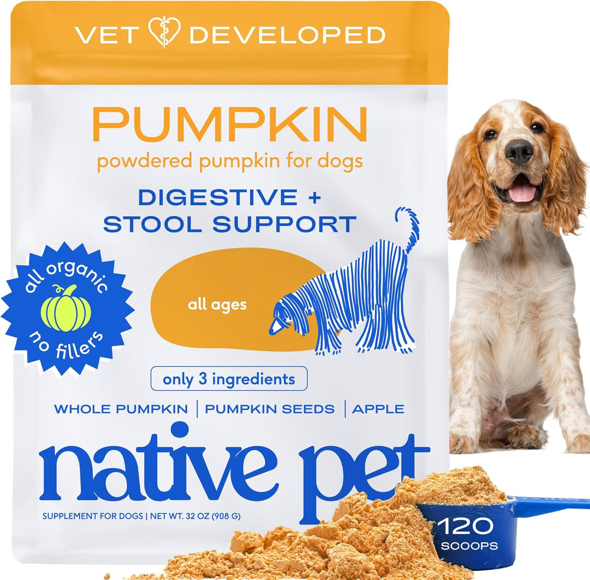 Native Pet Probiotics for Dogs - Dog Probiotic Powder for Gut & Digestive Health, Vet-Formulated 6B CFUs Dog-Specific Probiotic Strains, Supports Stool Quality & Diet Transitions - 60 Scoops - Image 9