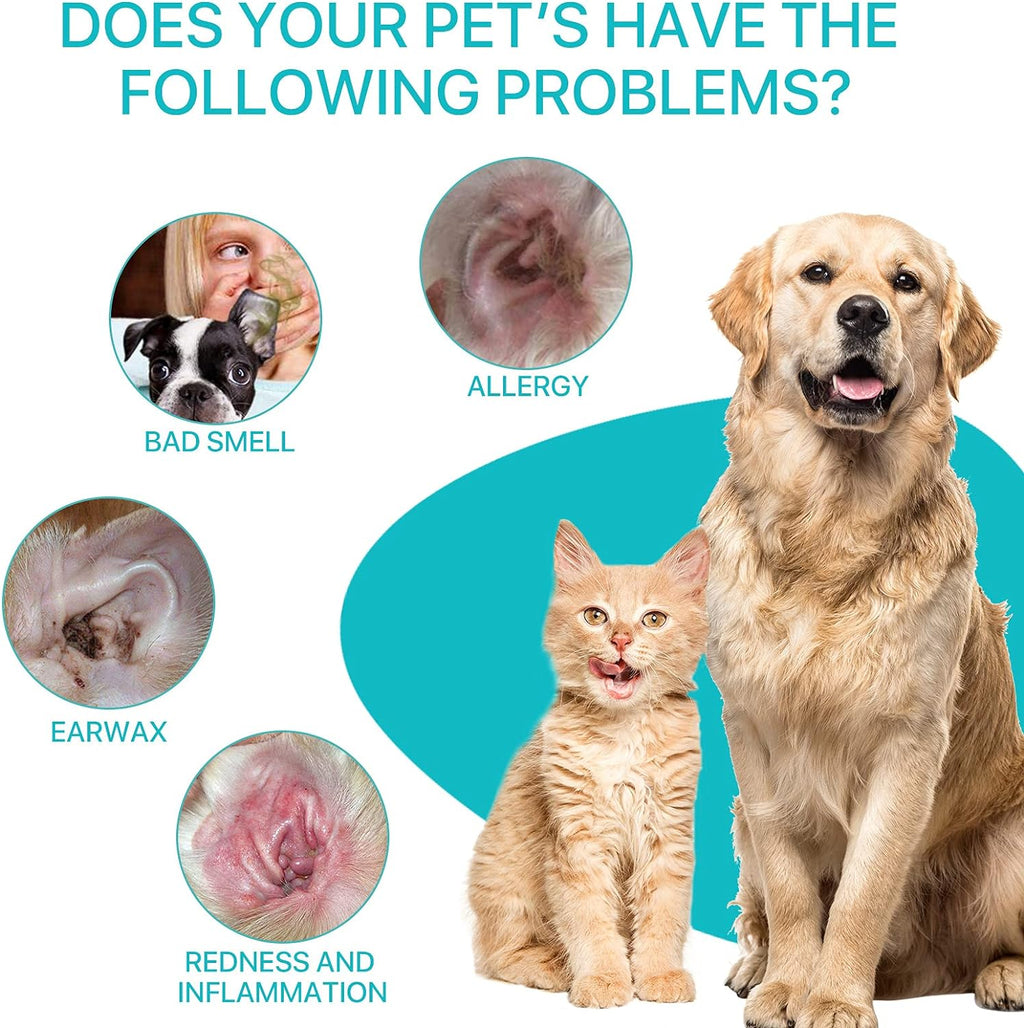 Pet ear care powder for infection relief and odor control