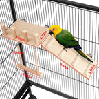 FrgKbTm Bird Perches Platform Swing with Climbing Ladder, Parakeet Cage Accessories Wooden Playing Gyms Exercise Sturdy for Small Birds - Image 7