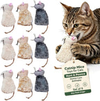 Ipetboom 6pcs Refillable Catnip Toys for Cats - Plush Mouse Cat Chew Toys for Indoor Activities, Breathable Fabric for Added Catnip, Hunting Play and Boredom Relief - 3.54x2.55x0.39in - Image 10