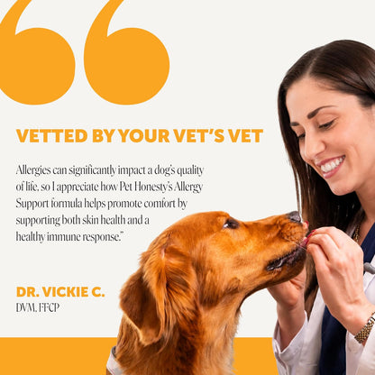 Pet Honesty anti scratch salmon flavored bites for seasonal dog allergies