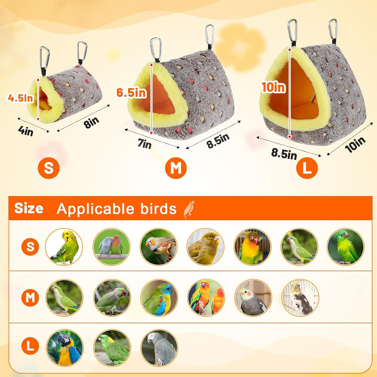 MEWTOGO Medium Winter Warm Bird Nest House with Support Board for Cage - Image 4