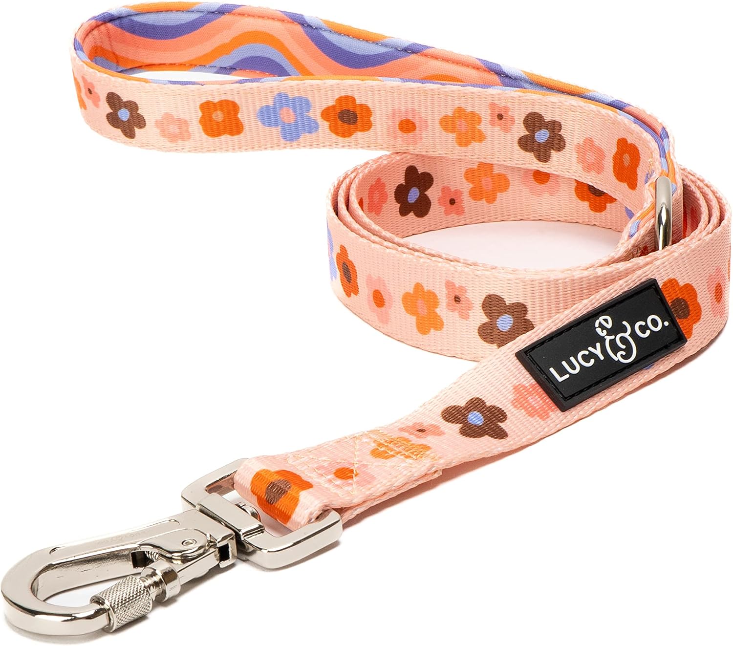 Lucy & Co. Designer Dog Leash - Pet Accessories - Thick Dog Leash - Padded Handle for Comfort - Among The Wildflowers - 5 Foot (Purple Floral, Small) - Image 10