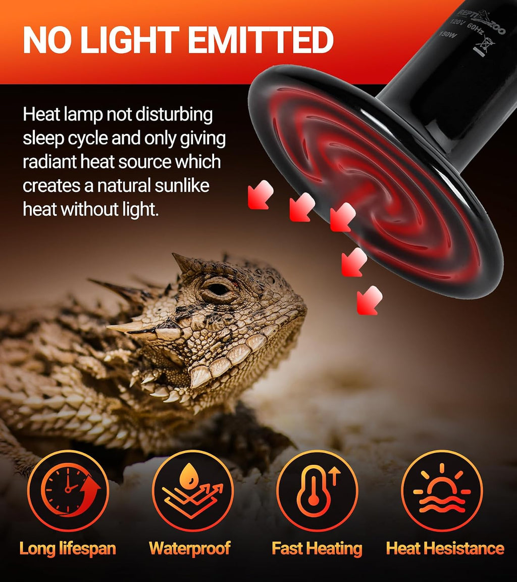 Flat surfaced 150 watt ceramic heat emitter for bearded dragons