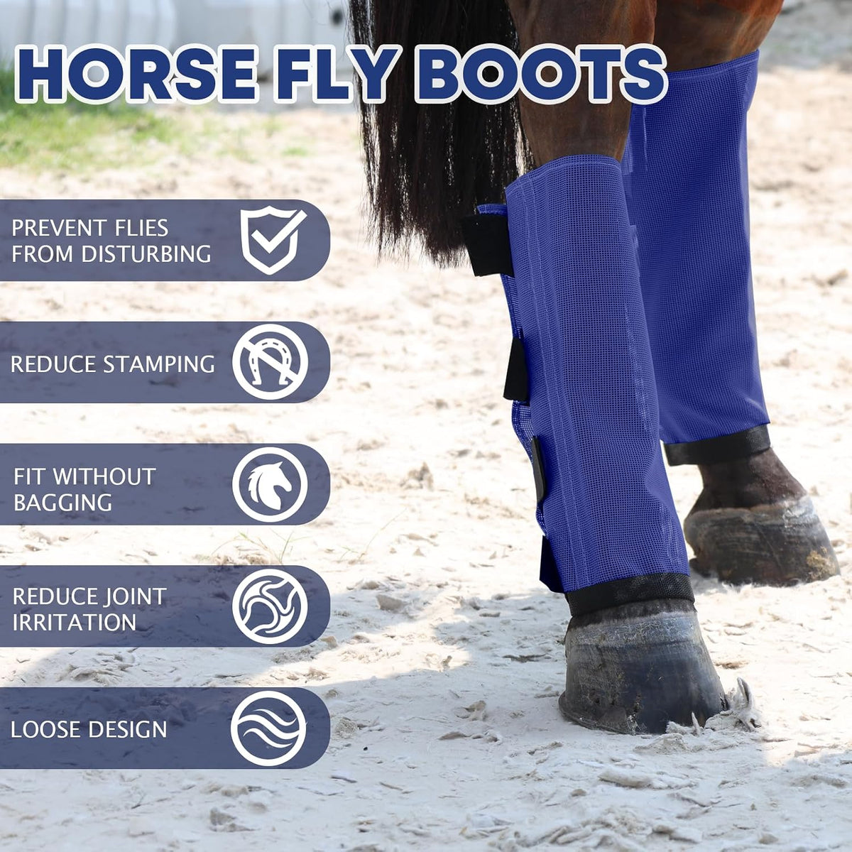 Wizbrio four pack horse leggings fine mesh insect protection wraps