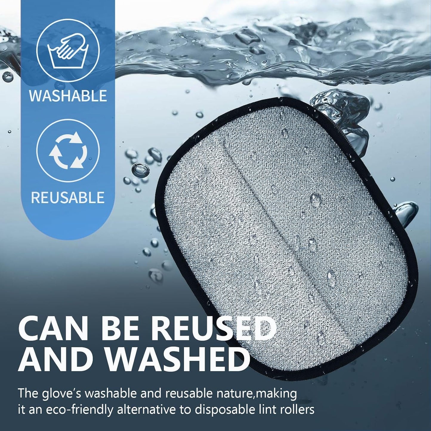 Sonluk reusable pet hair glove rinsing under water