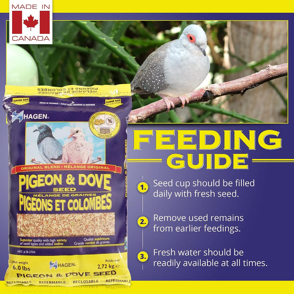 Back of Hagen Pigeon and Dove food bag with nutritional information