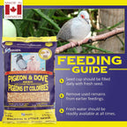 Back of Hagen Pigeon and Dove food bag with nutritional information