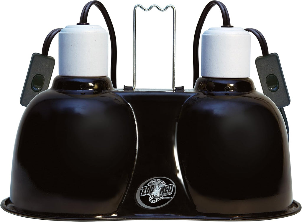 Zoo Med Mini Combo Deep Dome dual reflector setup with independent power switches