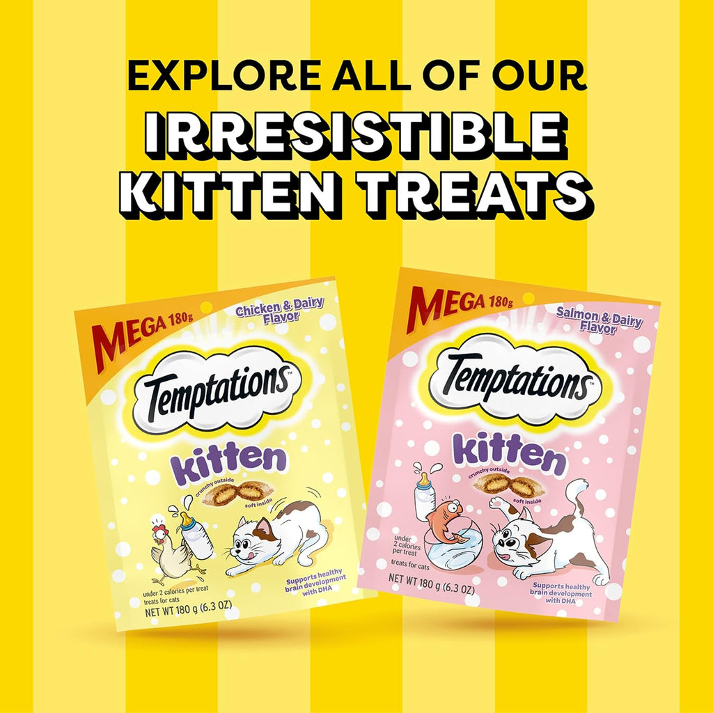Temptations Kitten Treats Classic Crunchy and Soft Cat Treats Variety Pack, 6.3 oz. Pouches (Pack of 4) - Image 10
