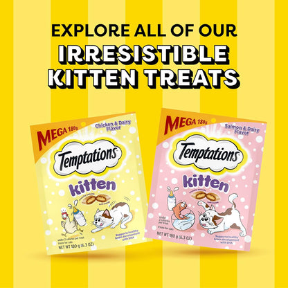 Temptations Kitten Treats Classic Crunchy and Soft Cat Treats Variety Pack, 6.3 oz. Pouches (Pack of 4) - Image 10