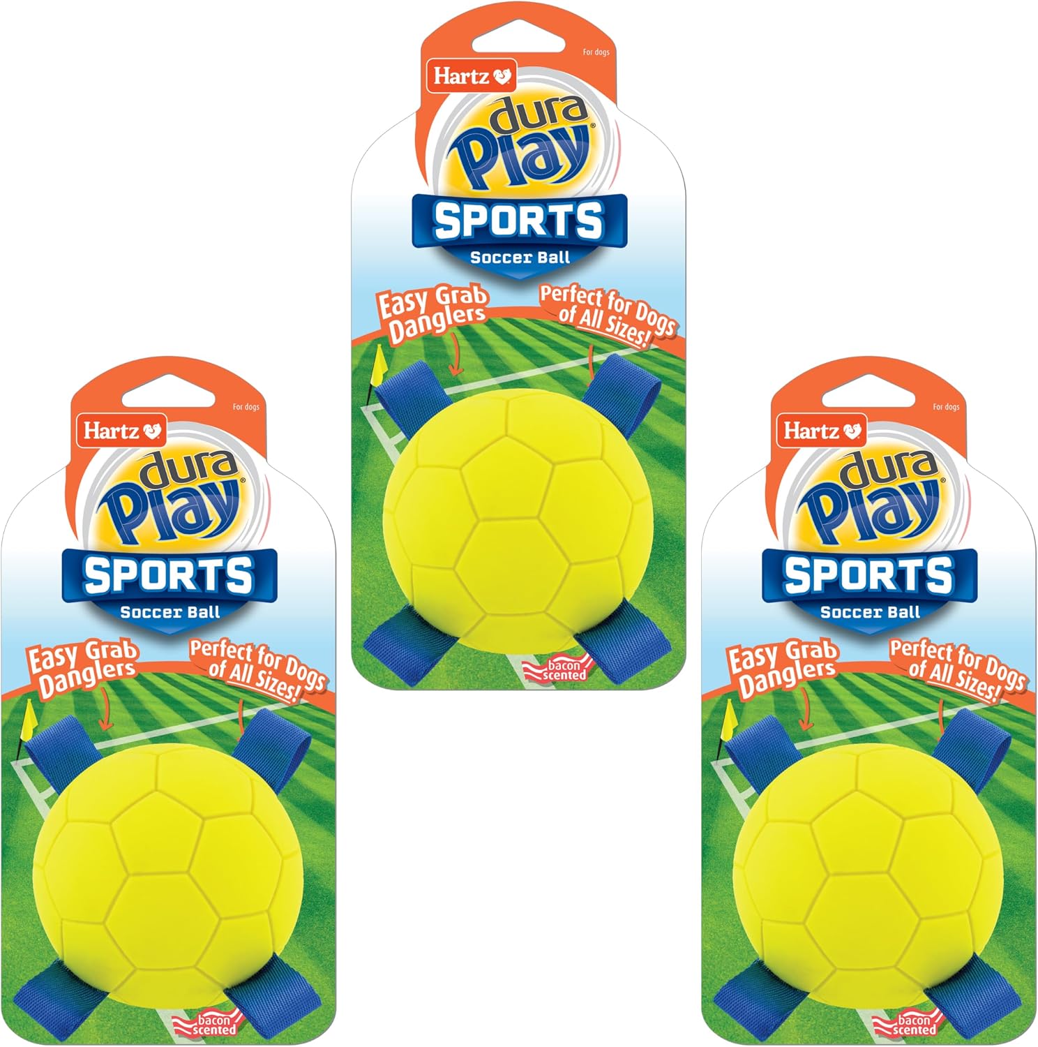 Hartz DuraPlay Ball Squeaky Latex Dog Toy, Neon Green, Neon Pink & Neon Orange, Large 3 Count Pack - Image 13