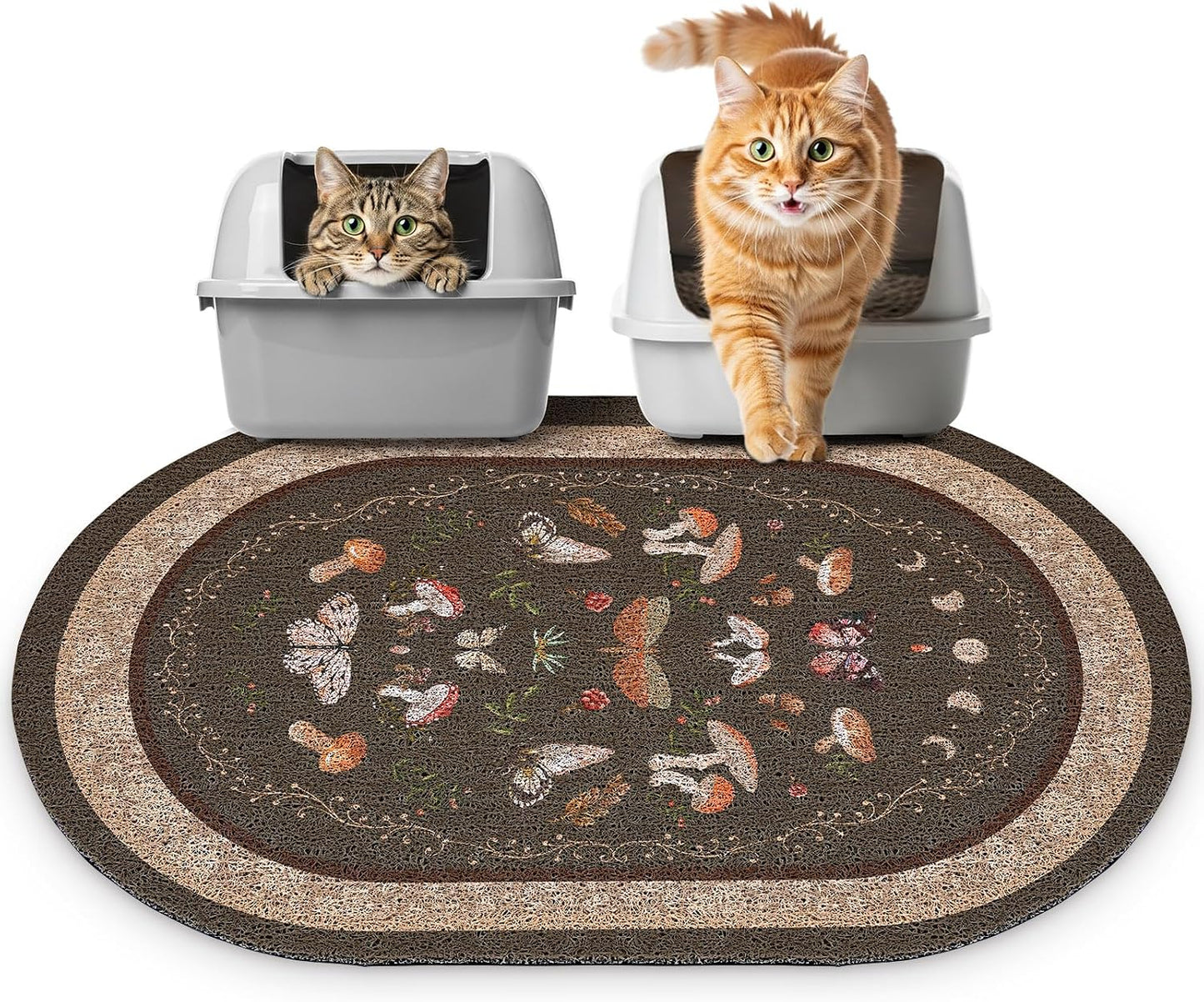 Multi functional pet feeding mat setup with food and water bowls