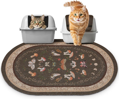 Multi functional pet feeding mat setup with food and water bowls