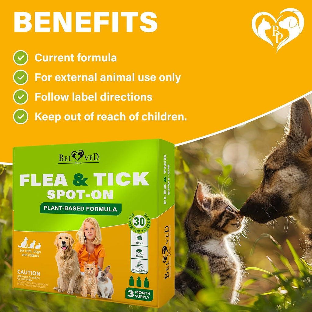 Detail view of the topical applicator droppers included in the organic pet pest control kit.