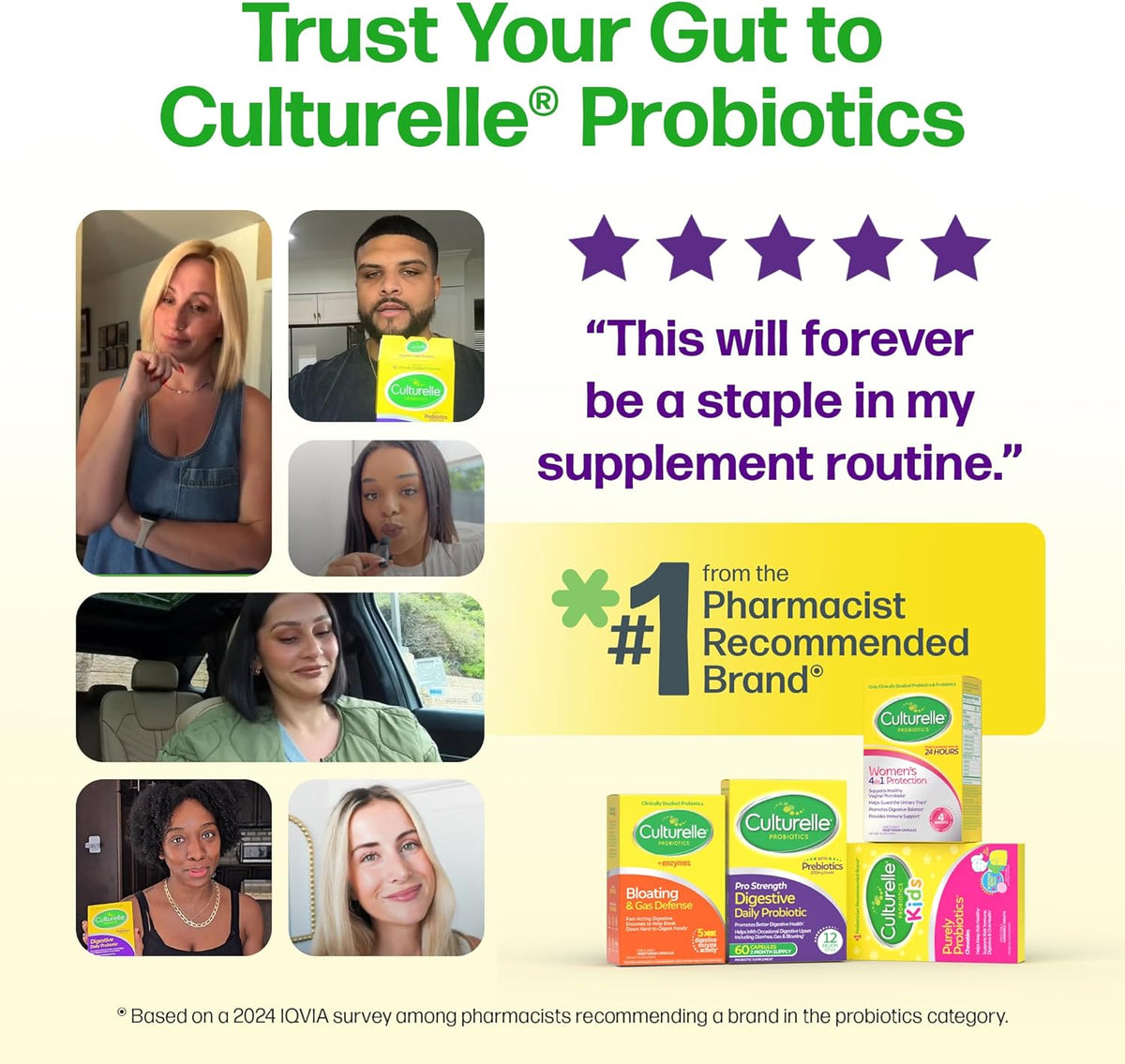 Culturelle probiotic bottle and box set for daily use