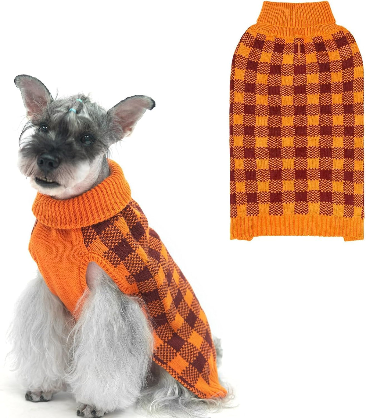 PUPTECK Dog Sweaters for Large Medium Small Dogs - Fall Classic Plaid Style Puppy Holiday Winter Coat Clothes Warm - Image 12