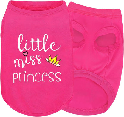 Ziagaop dog vest with little miss princess crown print