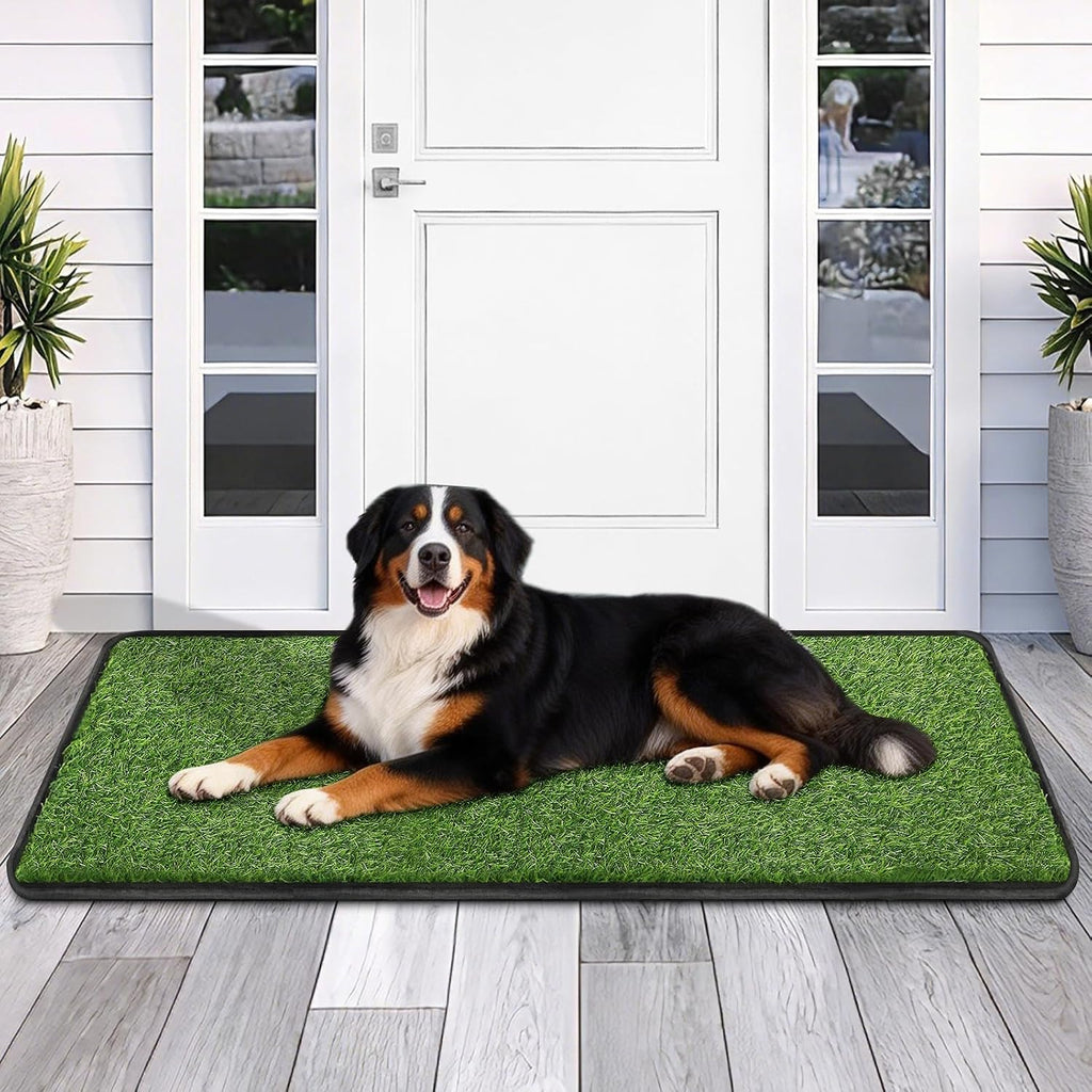 Artificial Grass Mat, Dog Grass Pee Pads, Fake Grass Pad for Pets Potty Training, Soft Grass Rug, Grass Doormat with Drainage Holes, Pet Turf for Indoor Outdoor Use, Washable(15.7''*31.5'') - Image 10