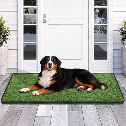 Artificial Grass Mat, Dog Grass Pee Pads, Fake Grass Pad for Pets Potty Training, Soft Grass Rug, Grass Doormat with Drainage Holes, Pet Turf for Indoor Outdoor Use, Washable(15.7''*31.5'') - Image 10
