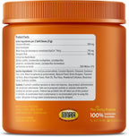 Jar of imported USA dog supplement for immune system and gut health support.