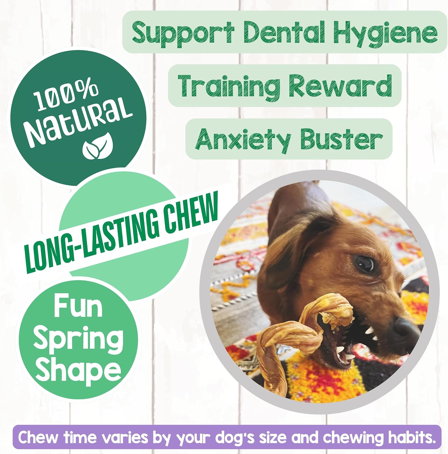 Nature Gnaws six pack rawhide free long lasting dog chews for dental care