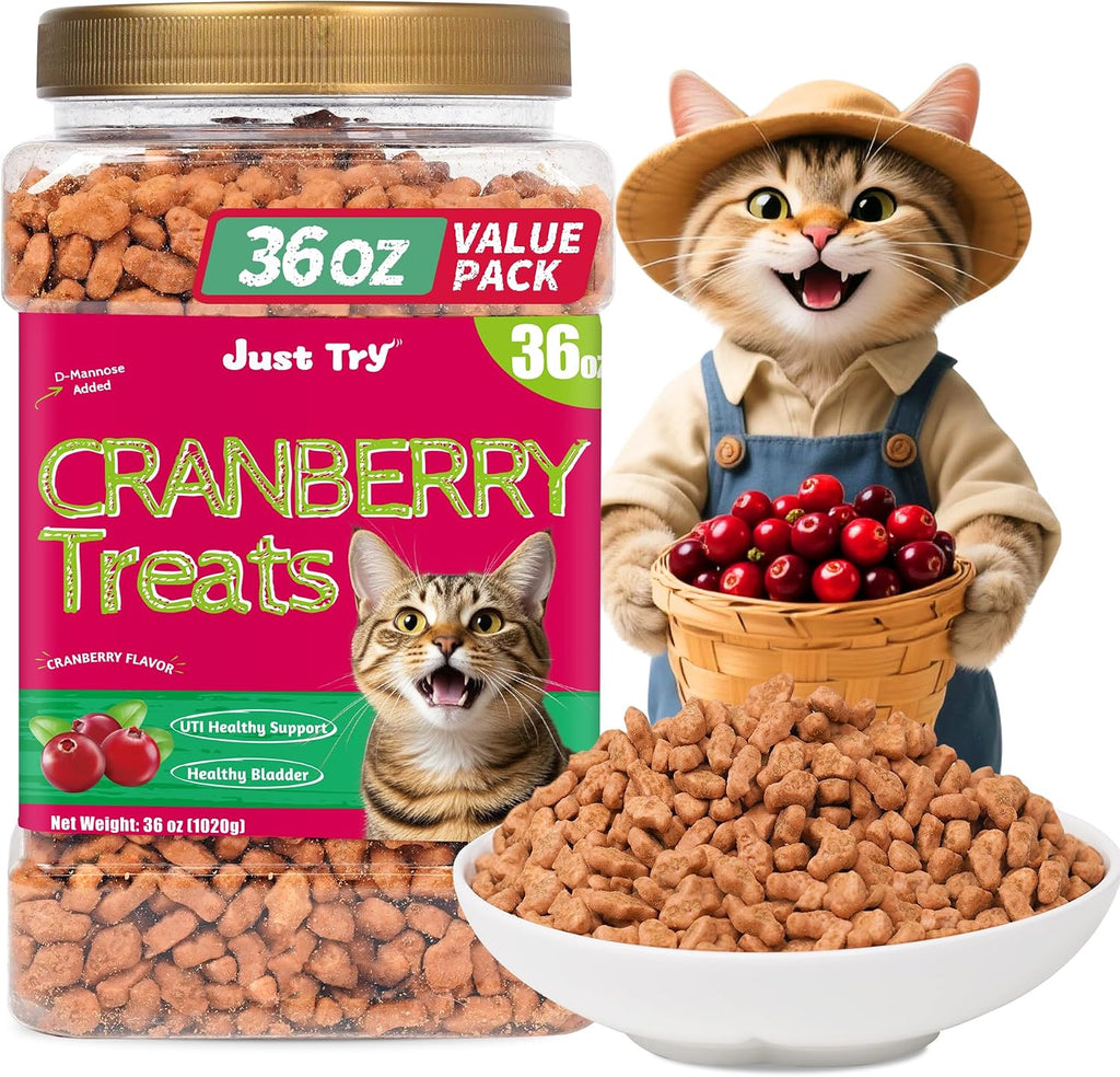 Just Try 13.4 OZ Urinary Tract Health Cat Treats for Indoor Cats, Cranberry & D-Mannose for Kidney Bladder and UT Support, Health Cat Supplement Crunchy Chews - Image 10