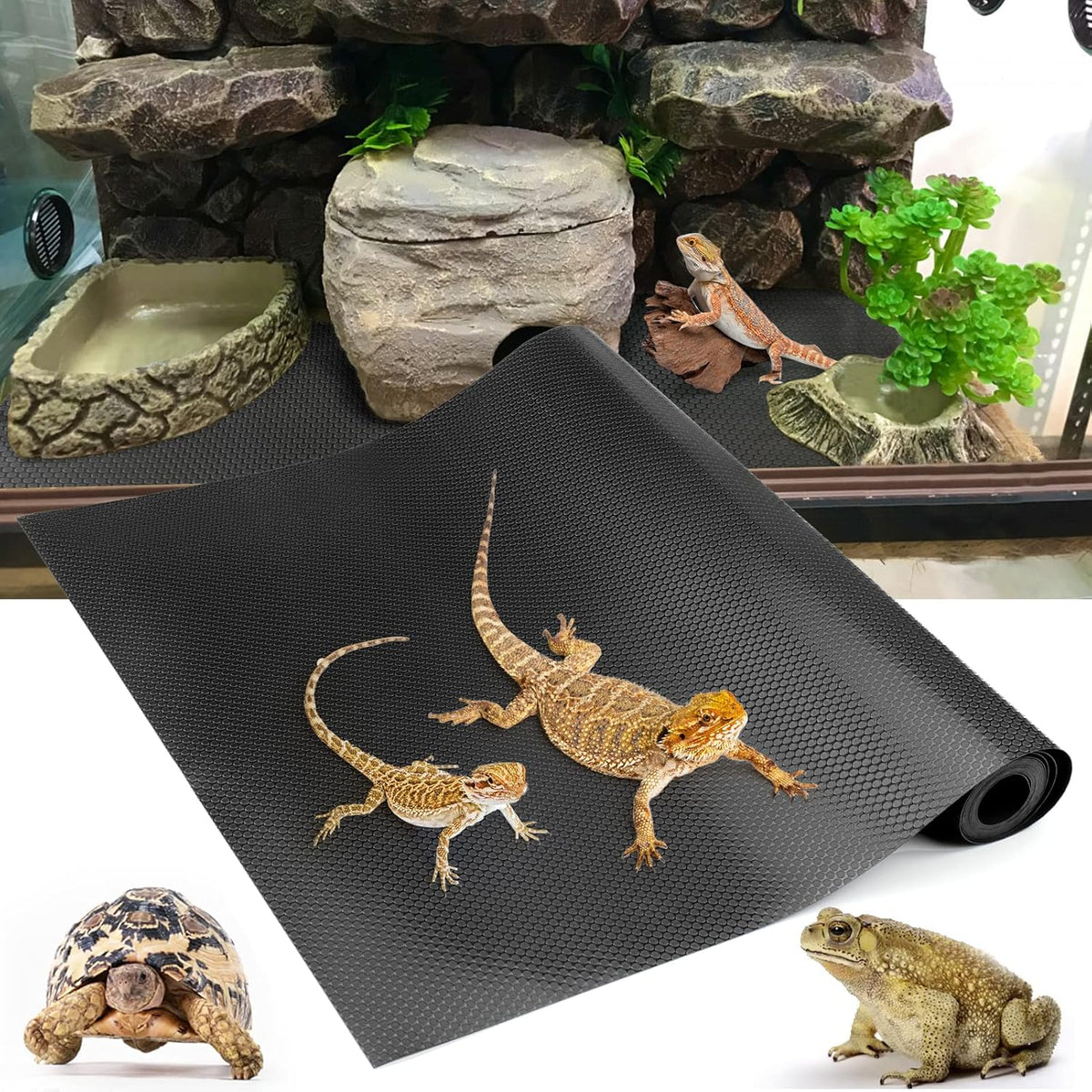 Vodolo reptile terrarium carpet front view terrarium liner