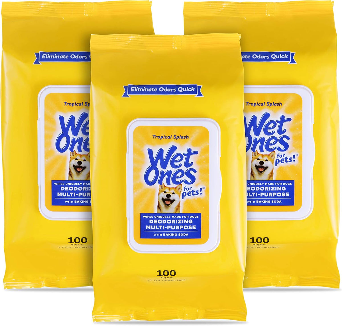 Wet Ones for Pets Deodorizing Dog Wipes with Baking Soda, Tropical Splash Scent - Multipurpose Deodorizing Pet Grooming Wipes in Resealable Canister, 50 Count - Image 14