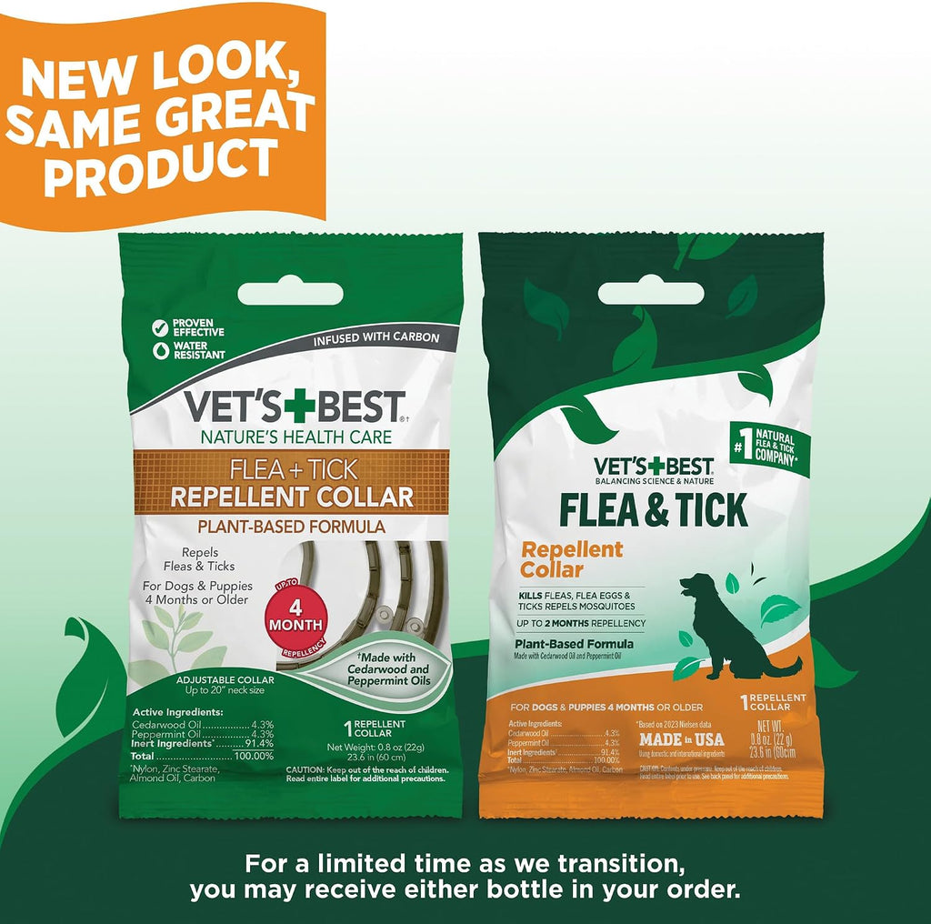 Adjustable natural flea repellent collar for large dogs