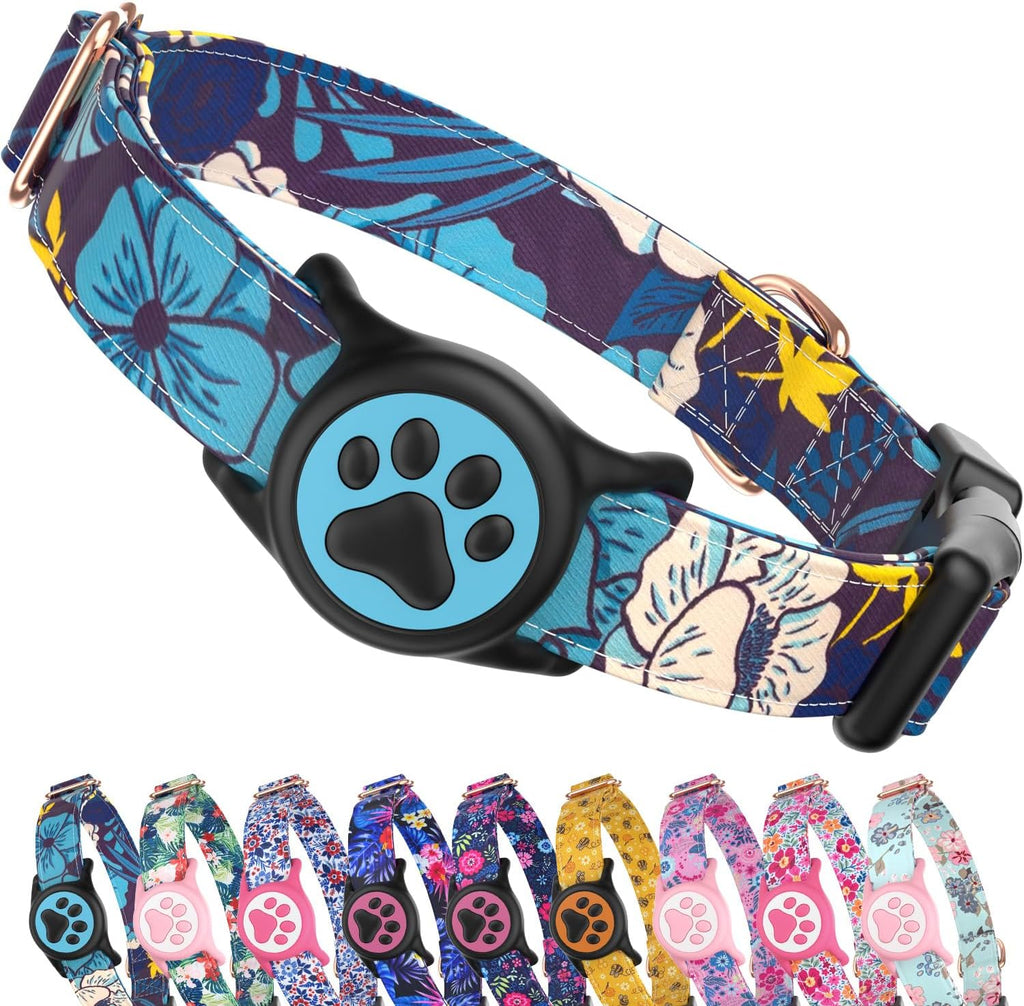 Airtag Dog Collar, Reflective Ultra-Durable Nylon Padded with QR Code Buckle & IP68 Waterproof Air Tag Holder Compatible for Apple AirTag, Comfortable for Small Medium Large Dogs(Pink,L) - Image 12