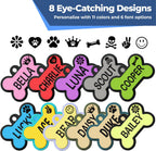 GoTags flexible silent silicone dog identification tag on collar