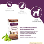 Professional product shot of Vibactra Plus for dog and cat immune support