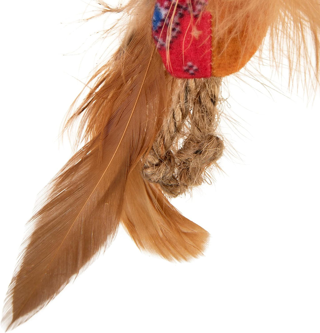 Feather detail on SmartyKat plush cat toy